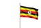 Uganda national flag waving isolated white background realistic 3d illustration