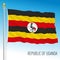 Uganda official national flag, africa
