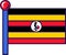 Uganda republic nation flag on flagpole vector