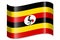 Uganda - waving country flag, shadow