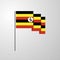 Uganda waving Flag creative background
