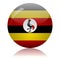 Ugandan flag glass button vector illustration