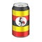 Ugandan flag painted on the drink metallic can. 3D rendering