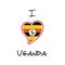 Ugandan flag patriotic t-shirt design.