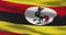 Ugandan national flag footage. Uganda waving country flag on wind