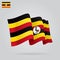 Ugandan waving Flag. Vector illustration.
