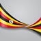 Ugandan wavy flag. Vector illustration.