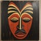 Ugandan Wooden Mask Painting On Linen - Commissioned Artwork