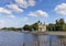 Uglich. Yaroslavl region. Cruise ships at the pier. Golden ring of Russia