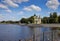 Uglich. Yaroslavl region. Cruise ships at the pier. Golden ring of Russia