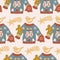 Ugly christmas swater and gingerbread in a seamless pattern design