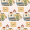 Ugly christmas swaters and gifts in a seamless pattern design