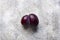 Ugly plums. Abnormal organic fruit