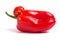 Ugly shaped organic vegetables. Deformed homegrown bell pepper isolated. white background