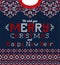 Ugly sweater Christmas party greeting card. Knitted background scandinavian pattern