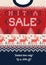 Ugly sweater Season Christmas Sale Poster. Knitted background pa