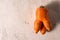 Ugly vegetables, carrots on a light background.funny monster carrot The concept of non-waste production in the food industry