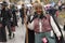 Ugly witch mask at Carnival parade, Stuttgart