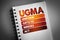 UGMA - Uniform Gifts to Minors Act acronym on notepad, concept background