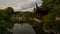 UHD 4k Time Lapse of Moving Clouds and Water Reflection over Lake in Lan Su Chinese Garden in Portland OR