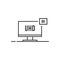 Uhd like thin line 8k smart tv icon