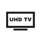 UHD TV icon. Television and display, televisor symbol. Flat design. Stock - Vector illustration.