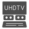 UHDTV system solid icon, monitors and TV concept, ultra high definition television vector sign on white background