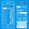 UI elements blueprint design vector kit in trendy