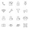 UI elements line icons set