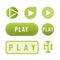 UI interface green button play media internet isolated website online concept element sign and online tube player