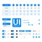 UI kit web & application blue elementals template, flat design