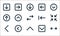 Ui line icons. linear set. quality vector line set such as opposite arrows, up arrow, left arrow, down arrow, left up left right