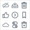 ui line icons. linear set. quality vector line set such as trash, toggle, cloud, bookmark, next, thumbs up, trash, download