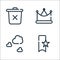 Ui master line icons. linear set. quality vector line set such as bookmark, cloud, crown