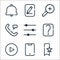 Ui master line icons. linear set. quality vector line set such as bookmark, mobile phone, play, question, filter, phone call, zoom