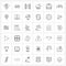 UI Set of 36 Basic Line Icons of station, moon, internet, weather, snowfall