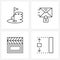 UI Set of 4 Basic Line Icons of field, entertain, lawn, private, making