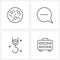 UI Set of 4 Basic Line Icons of massage, hook, wellness, message, winch hook