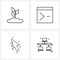 UI Set of 4 Basic Line Icons of plant; arrow; sprout; web