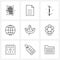 UI Set of 9 Basic Line Icons of nature, leaf, hardware, finance, globe