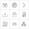 UI Set of 9 Basic Line Icons of supermarket, shopping, arrows, minimarket, download