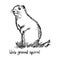 Uinta ground squirrel - vector illustration sketch hand drawn wi