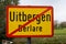 Uitbergen, Flanders, Belgium - Yellow sign of the muncipality of Uitbergen, Berlare
