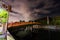 Uji River and bridge at night