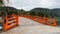 Uji River and thirteen storied pagoda at autumn