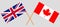 UK and Canada. The British and Canadian flags. Official colors. Correct proportion. Vector
