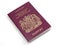 UK European passport front cover, white background