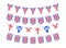 UK flag garland. Union Jack pennants chain. British party bunting decoration. Great Britain flags for celebration