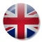 UK flag glass button vector illustration