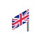UK flag isometric isolated. Great Britain flag icon